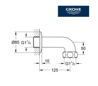 MEDIDAS CODO DE SALIDA GROHE